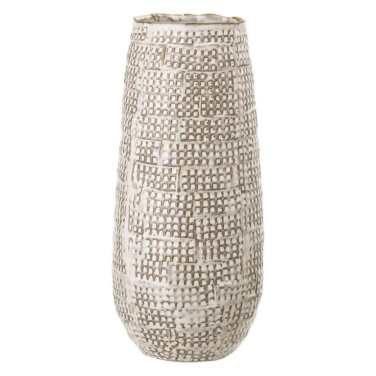 Sprinkle &amp; Bloom Basketweave Embossed Stoneware Vase - Walmart.com | Walmart (US)