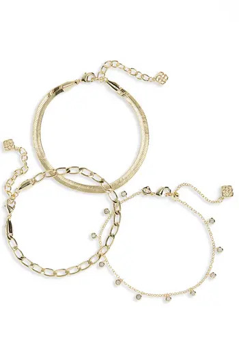 Kassie Set of 3 Chain Bracelets | Nordstrom
