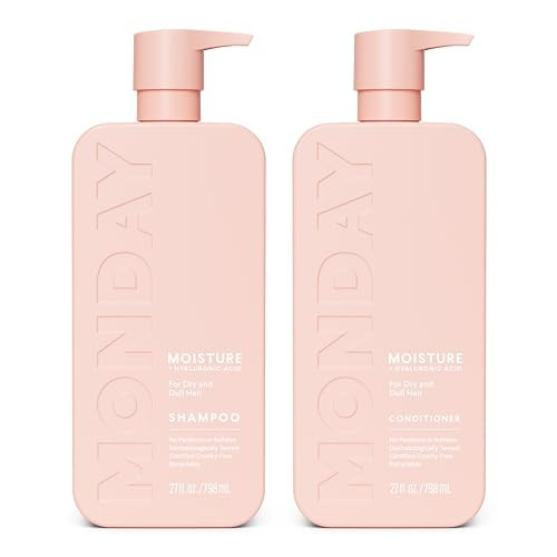 MONDAY HAIRCARE Moisture Shampoo + Conditioner Bathroom Set (2 Count) 27 oz Each for Dry, Coarse, Stressed, Frizzy Hair, Made with Coconut Oil, Rice Protein, Shea Butter and Vitamin E | Amazon (US)