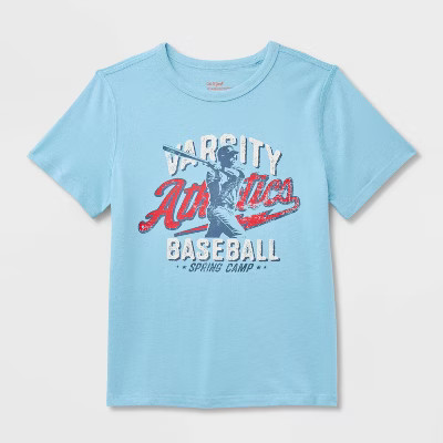 Kids' Adaptive Short Sleeve 4th of July Baseball Graphic T-Shirt - Cat & Jack™ Blue | Target