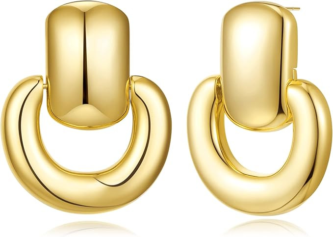 Gold Silver Hoop Dangle Earrings For Women Girls Statement Retro Earrings Multiple Styles Jewelry... | Amazon (US)