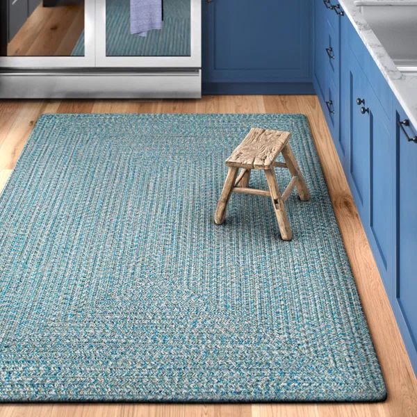 Valleria Handmade Braided Indoor / Outdoor Area Rug in Aqua | Wayfair North America