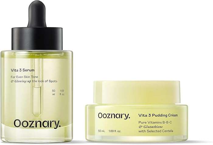 Ooznary Vita 3 Serum + Pudding Cream Set - Triple Vitamin Formula for Glow 3.38 fl oz l 100ml | Amazon (US)