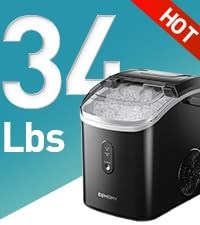 EUHOMY Countertop Ice Maker Machine with Handle, 26lbs in 24Hrs, 9 Ice Cubes Ready in 6 Mins, Aut... | Amazon (US)