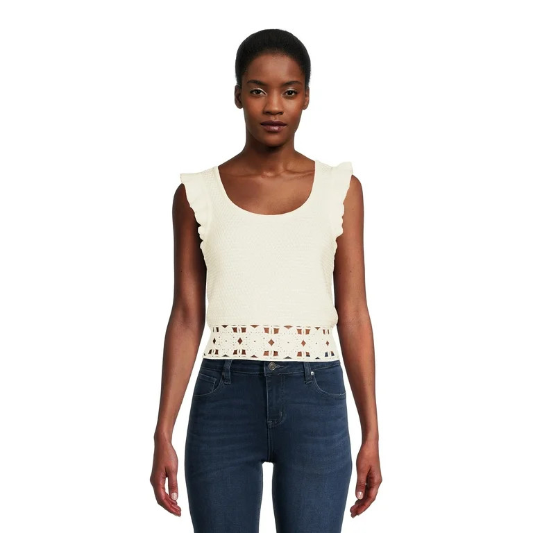Madden NYC Juniors Crochet Top, Sizes XS-3XL | Walmart (US)