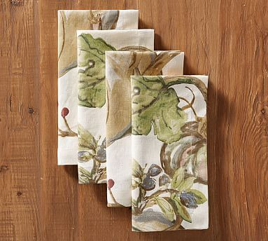 Harvest Pumpkin Linen/Cotton Napkins - Set of 4 | Pottery Barn (US)