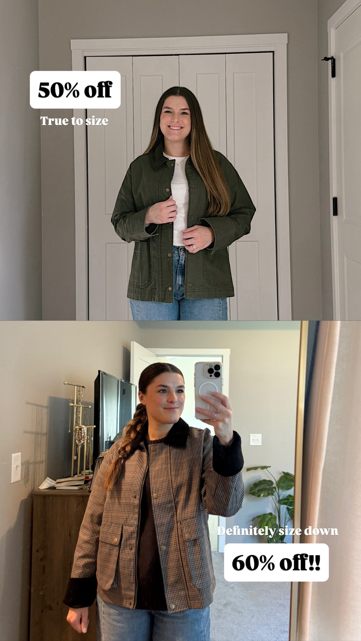 Gap and old navy Black Friday deals

Green barn jacket is true to size

Plaid barn jacket run big! Size down and consider petite if you are short. I am 5’2 and ordered xs petite 

Thanksgiving outfits, old navy, gap, Black Friday deals, cyber Monday, gifts under $100, gifts under $50, gift guide, gifts for her, holiday outfits, casual outfits, winter outfits 

#LTKGiftGuide #LTKCyberWeek #LTKHoliday