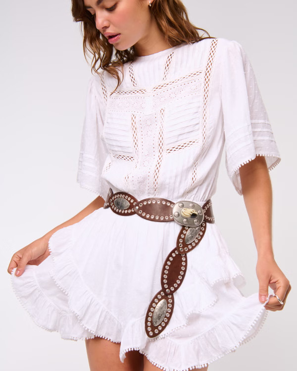 Women's Short-Sleeve Easy Waist Ruffle Skort | Women's Clearance | Abercrombie.com | Abercrombie & Fitch (US)