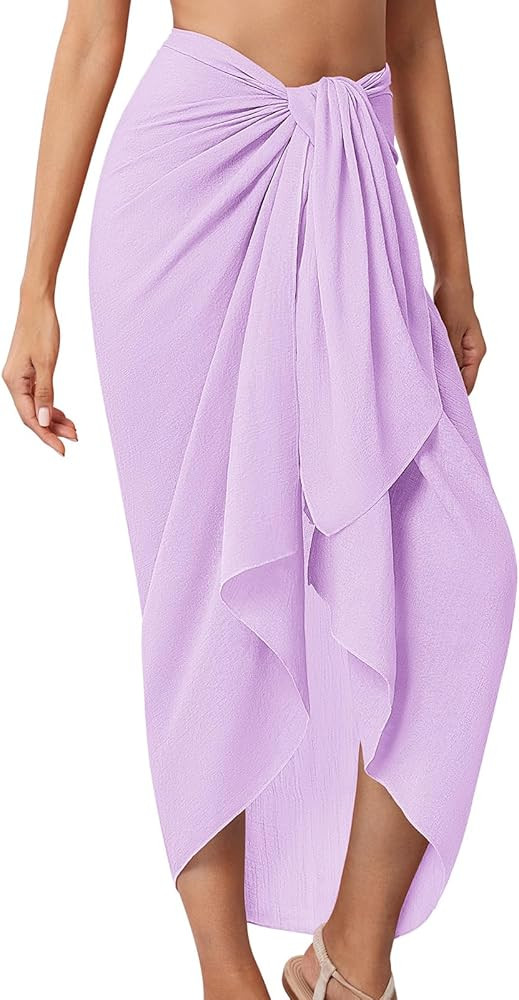 QIANXIZHAN Women's Swimsuit Cover Up,Beach Sarong Wrap Bottom Coverup for Women Short Skirt | Amazon (US)