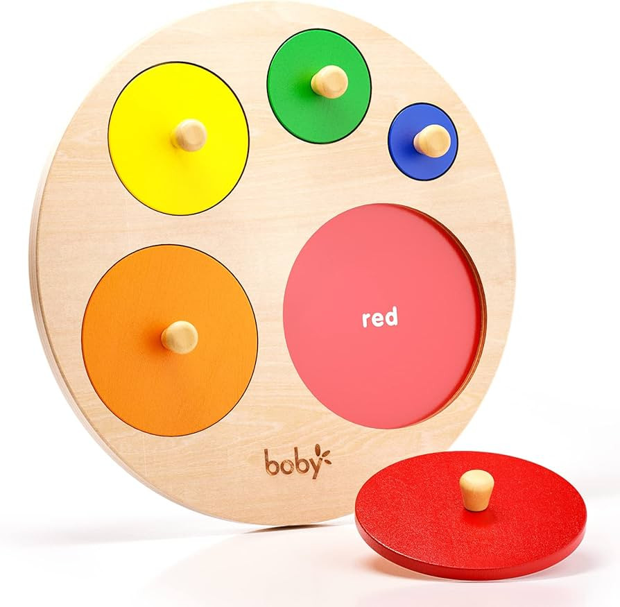 Boby Montessori Multiple Circle Puzzle Board, Knob Wooden Puzzle, Geometric Shape Puzzle Early Ed... | Amazon (US)