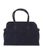 Suede Large Double Handle Satchel With Metal Feet | TJ Maxx