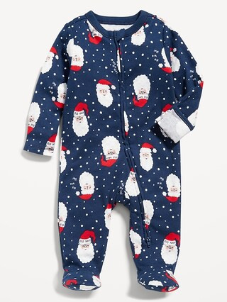 Unisex Sleep & Play Matching Print 2-Way-Zip Footed One-Piece for Baby | Old Navy (US)