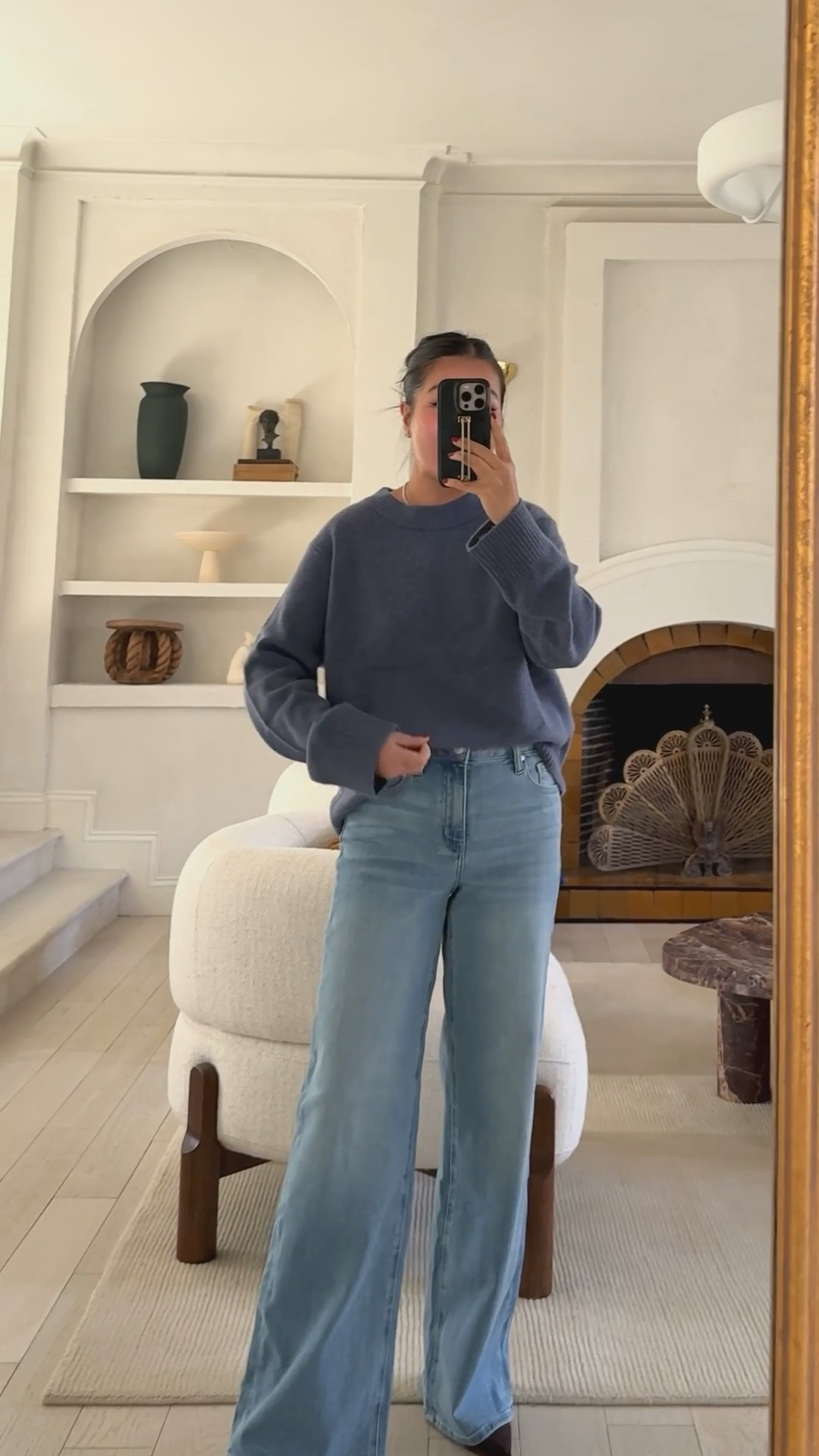 For size reference, I’m 5 ft 115 pounds, postpartum tummy.

JEANS: Stretchy but does not lose shape. VERY COMFORTABLE for midsection/postpartum tummy! Flattering wide/straight leg shape. I’m wearing 26x30, color ‘Frosted Blue’. Length is great with sneakers and kitten heels.

SWEATER: 100% cashmere, oversized fit with a beautiful drape. Affordable, soft and so comfortable. I’m wearing an XS. Perfect fit. Color ‘Heather Storm Blue’.

@onequince #quincepartner



#LTKPetite #LTKootd #LTKU