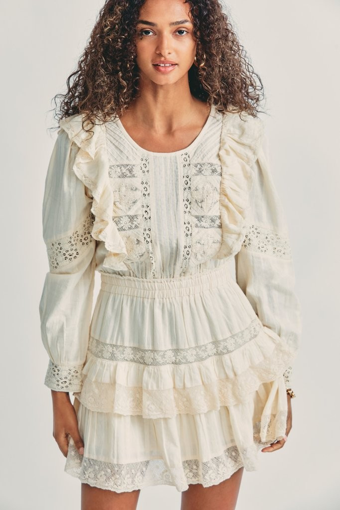 Santorini Long Sleeve Mini Dress | LOVESHACKFANCY
