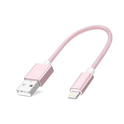 CableCreation 0.5FT Short iPhone Charger Cable, 6 Inch Lightning to USB Charging Data Sync Cord [MFi | Amazon (US)