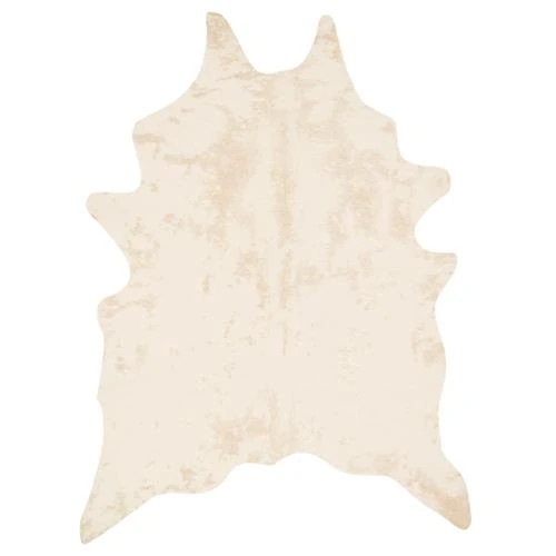 Xyra Rustic Lodge Ivory Faux Hide Rug - 3'10"x5' | Kathy Kuo Home