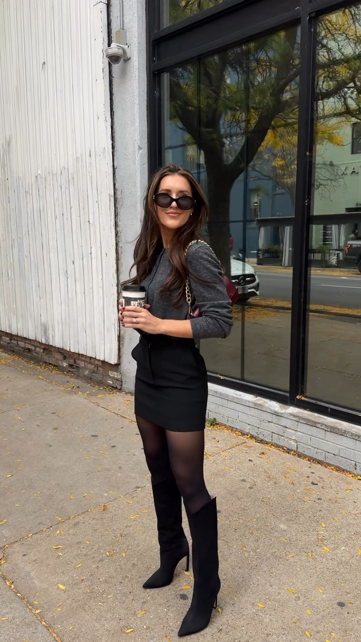 Chic Fall outfit idea! Cardigan, mini skirt, tights and knee high boots is a classic combo that works for so many occasions

#LTKShoeCrush #LTKStyleTip #LTKSeasonal