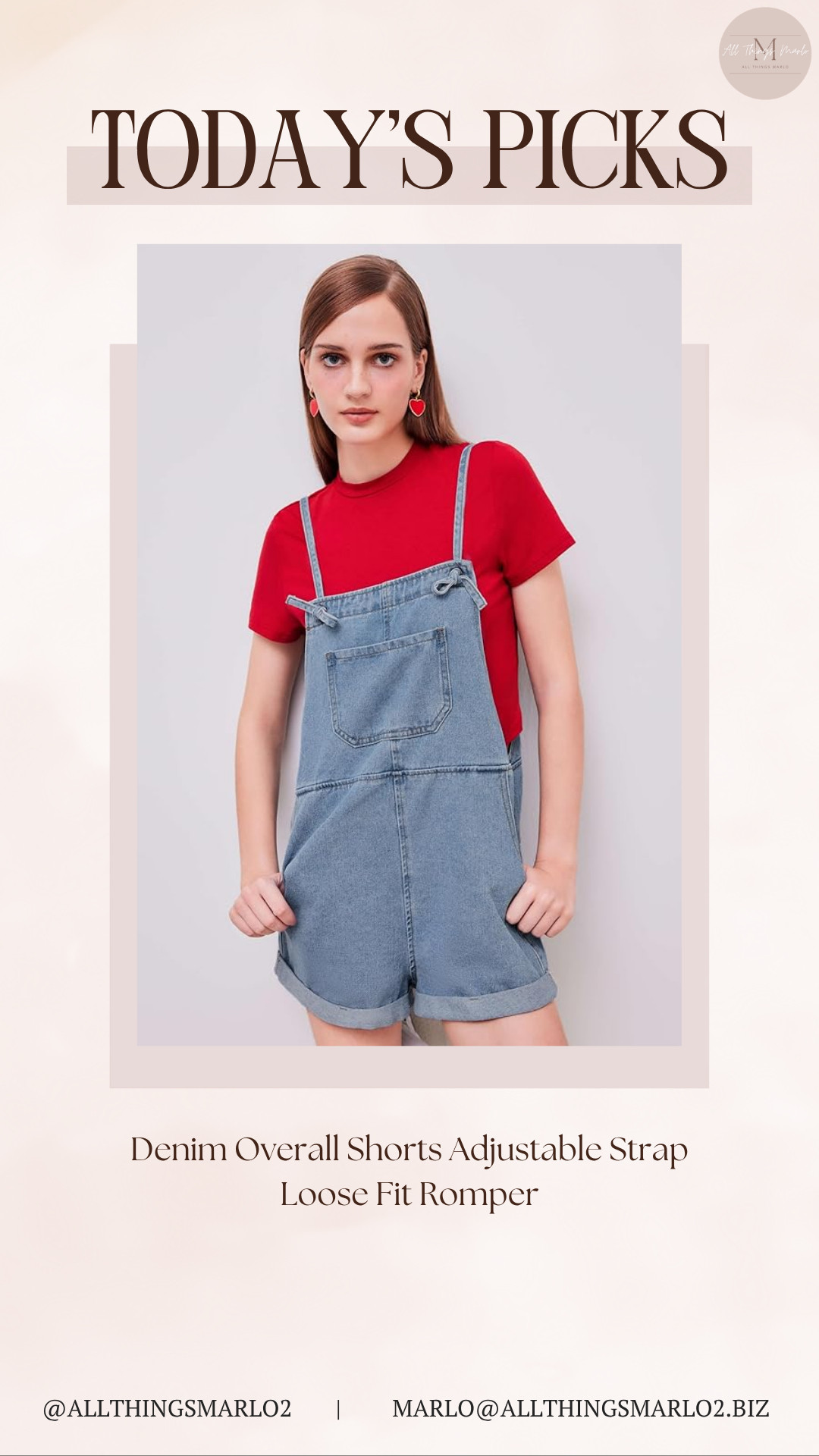 Denim Overall Shorts Adjustable Strap Loose Fit Romper 

 #LTKSeasonal #LTKWorkwear #LTKTravel