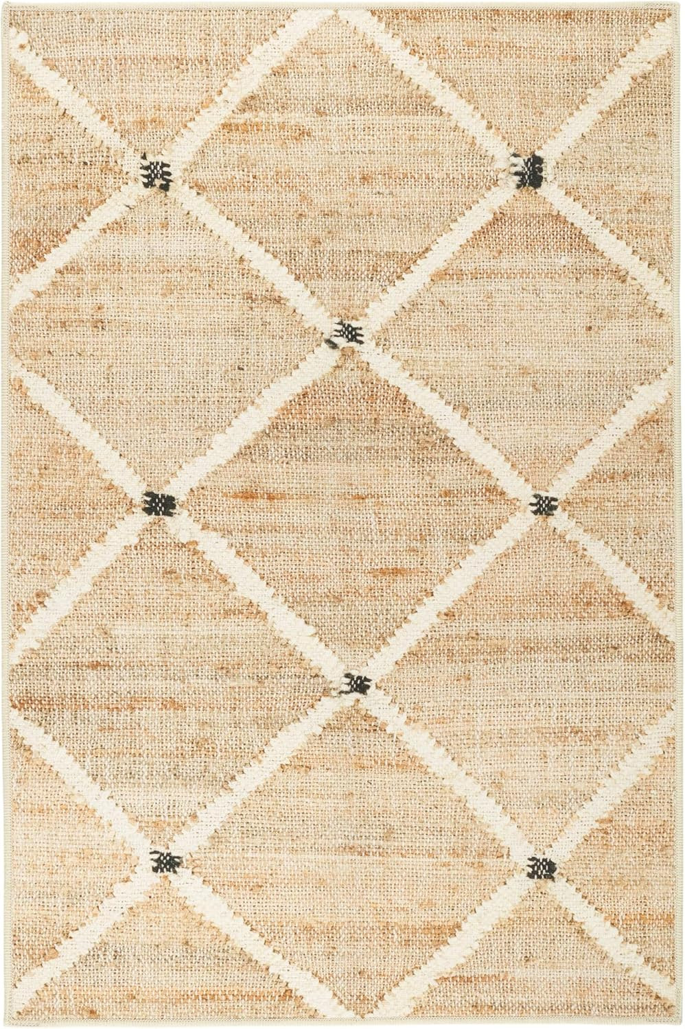 Dash and Albert Kali Machine Washable Area Rug - 3' x 5' Natural - Diamond Accent Rug - Anti-Slip... | Amazon (US)