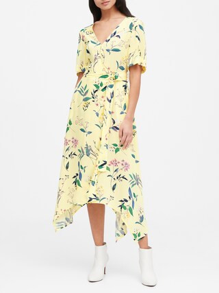 Handkerchief-Hem Wrap Dress | Banana Republic (US)