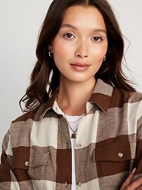 Oversized Flannel Boyfriend Shirt for Women | Old Navy (US)