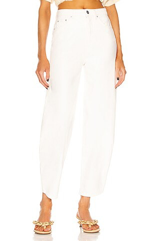 Toteme Barrel Leg Denim in White | FWRD 