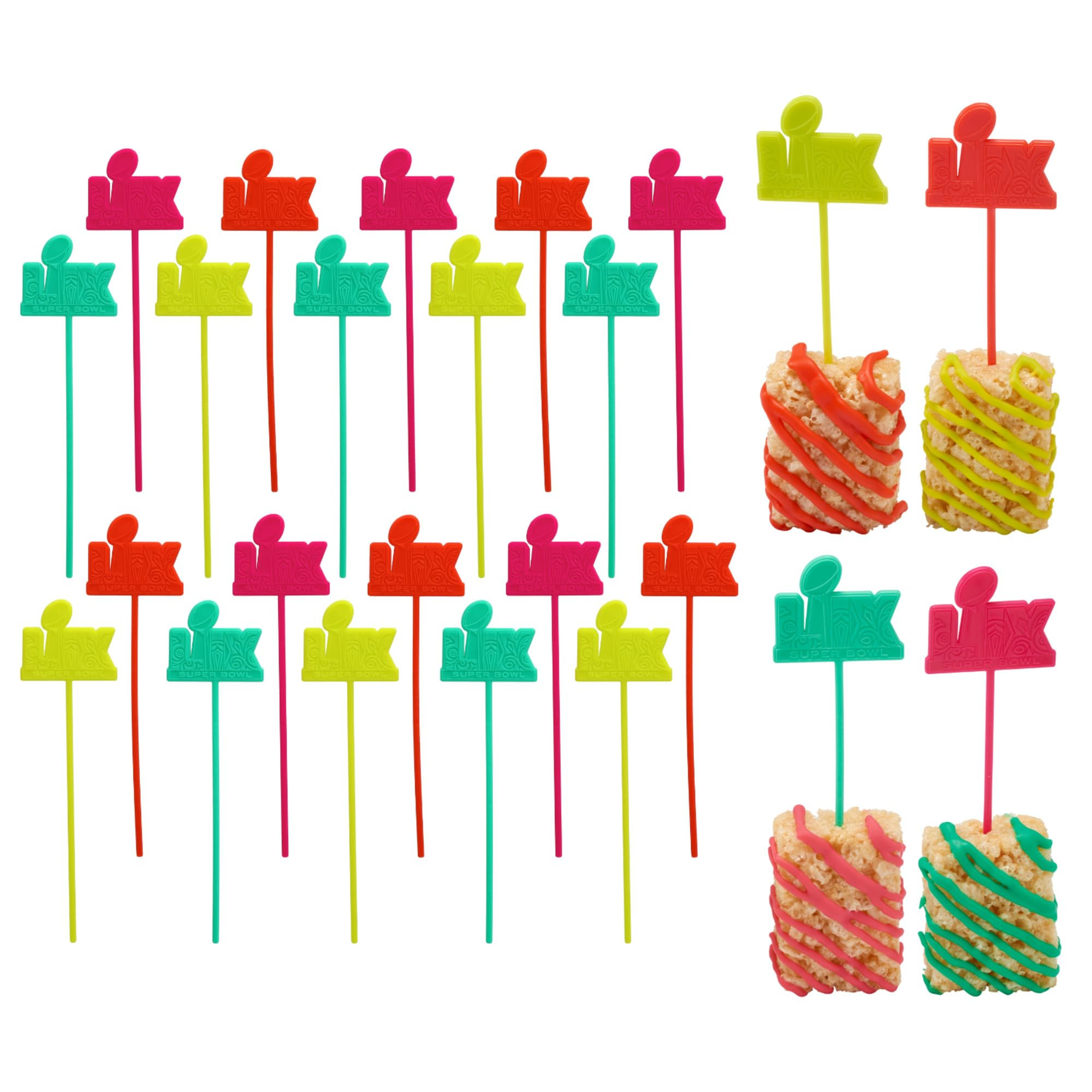 DecoPac NFL Super Bowl LIX Skewers For Cakes, Cupcakes, And More | 24 NFL Football Stir Sticks, O... | Amazon (US)