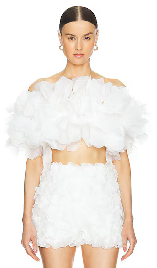 Brielle Flower Top in Lily White | Revolve Clothing (Global)