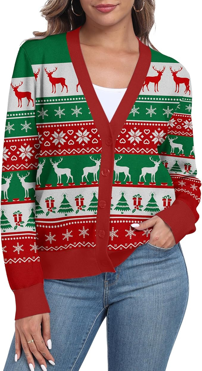 Women's Long Sleeve Cardigan Sweaters Casual V Neck Soft Knit Jacket Button Down Cardigan for Wom... | Amazon (US)