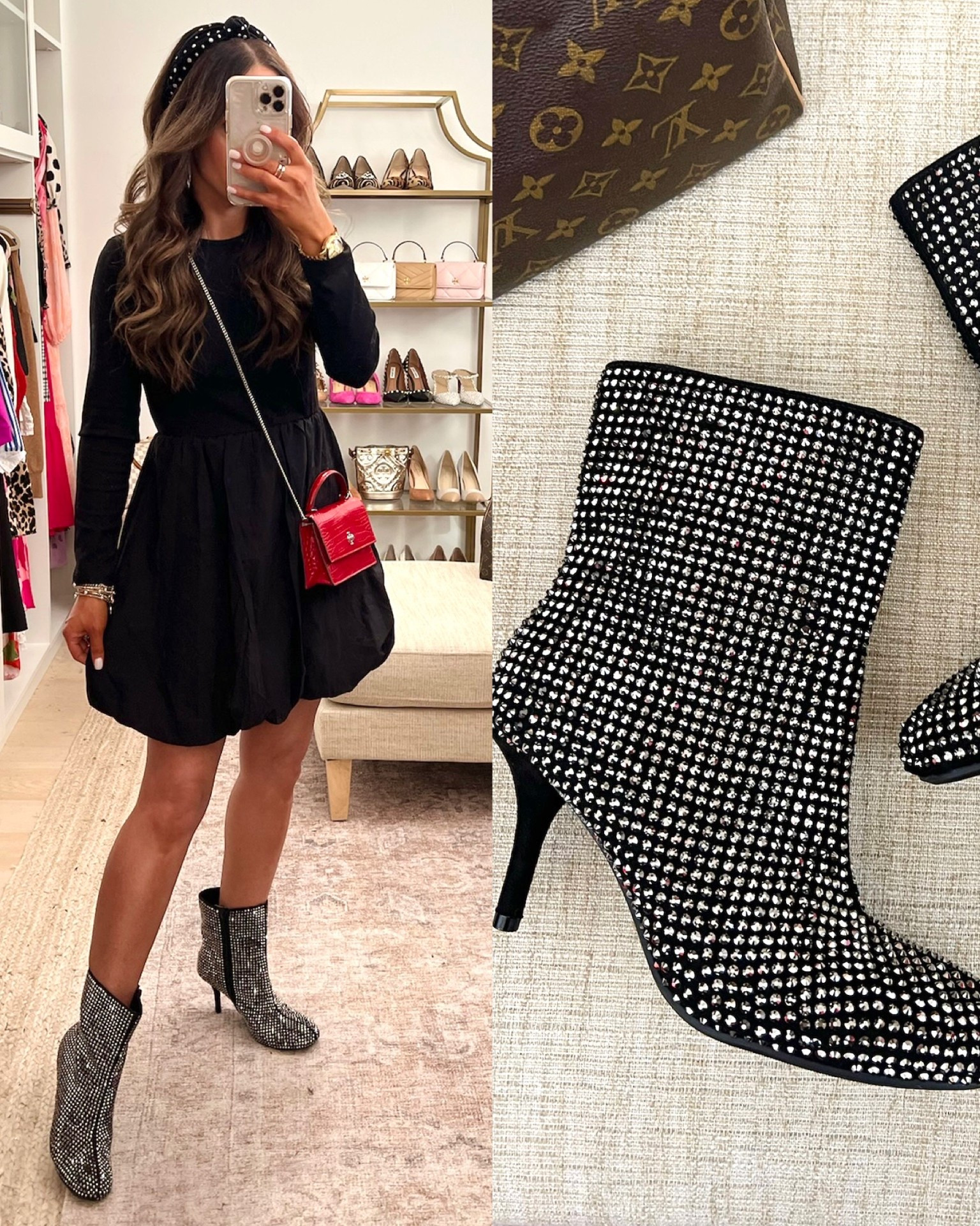 Boots are tts, size up if between in the dress 