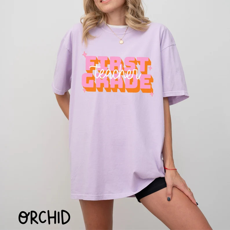 First Grade Teacher Comfort Colors® T-shirt First Grade Teacher Shirt Team 1st Grade Teacher Shi... | Etsy (US)