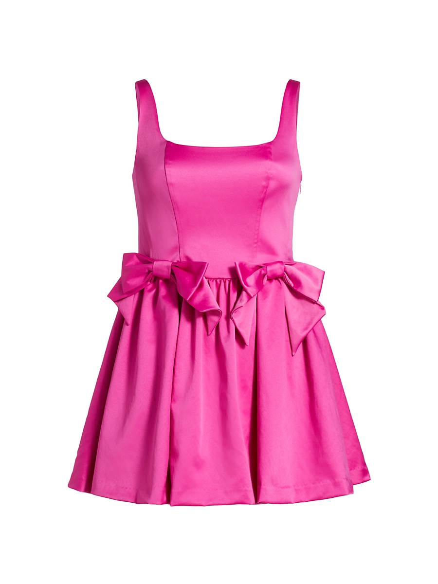 Women's Bayer Bow-Detailed A-Line Minidress - Fuchsia - Size 4 | Saks Fifth Avenue