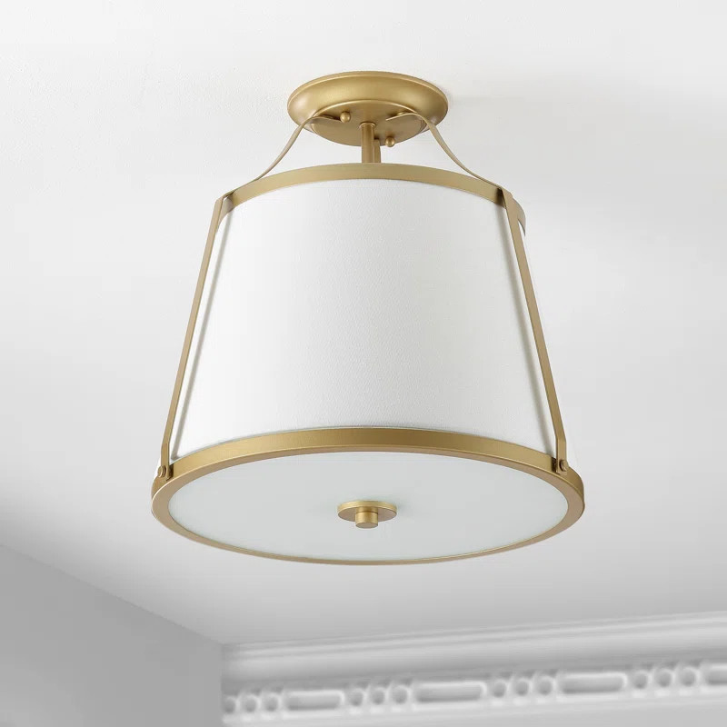 Blas 3 - Light 15'' Shaded Drum Semi Flush Mount | Wayfair North America