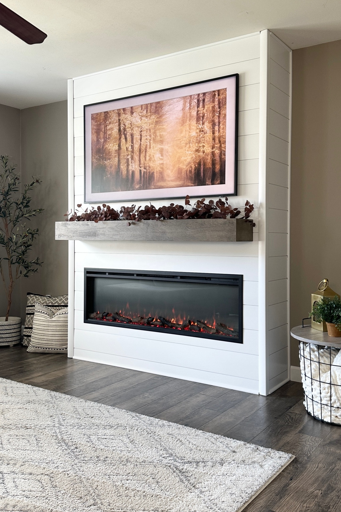 DIY Fireplace with Hidden Storage! 😁 I feel strongly that this exact fireplace is worth the splurge - it has SO many colors, sound, heat options etc. but most of all, it looks very realistic 🙌🏼 and I love the sleek low profile edges. 
Exact products are linked, along with some more affordable options 😊  

#LTKhome #LTKHoliday 

#LTKSeasonal