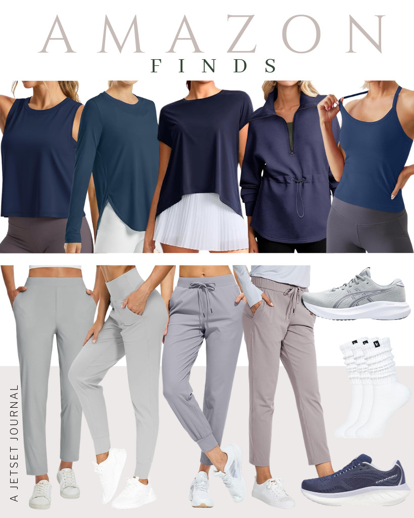 If you're looking for Amazon Athleisure finds, you're in the right place! You'll love THE GYM PEOPLE's tapered jogger pants, perfect for yoga, running, or everyday wear. They pair wonderfully with SANTINY's short-sleeve workout top or the padded MathCat tank top. 

 #LTKSeasonal #LTKSaleAlert #LTKTravel
