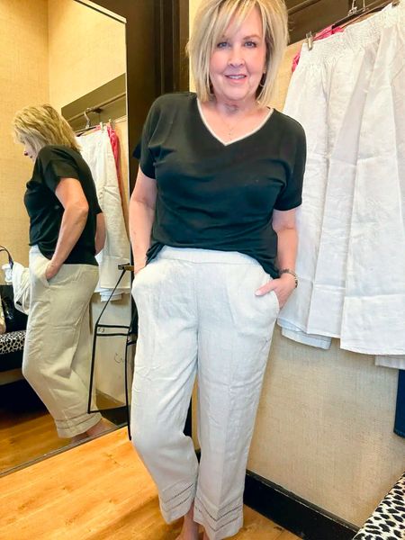 Sweater trim tee size 1 | Linen cropped pants size .5 | summer style | teacher style | office outfit | Chico’s new arrivals 

#LTKSeasonal #LTKworkwear #LTKstyletip