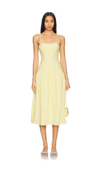 Margaery Midi Dress in Yellow | Revolve Clothing (Global)