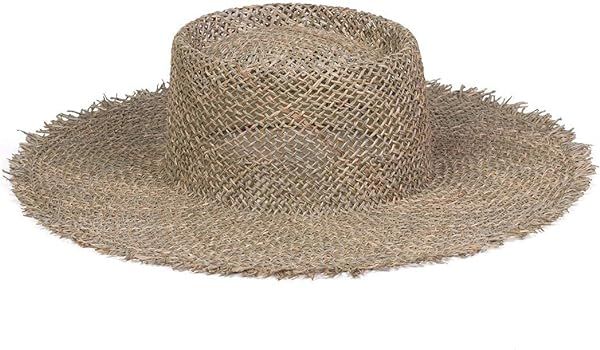 Women's Sunnydip Fray Woven Seagrass Boater | Amazon (US)