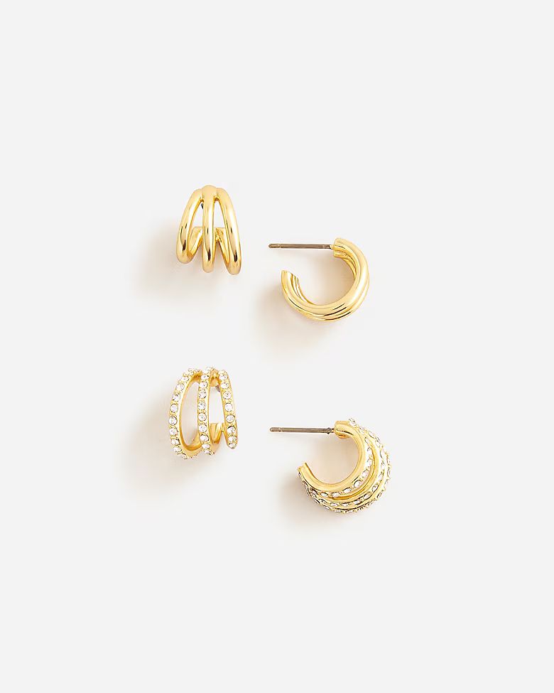 Small huggie hoop earrings two-pack | J. Crew US