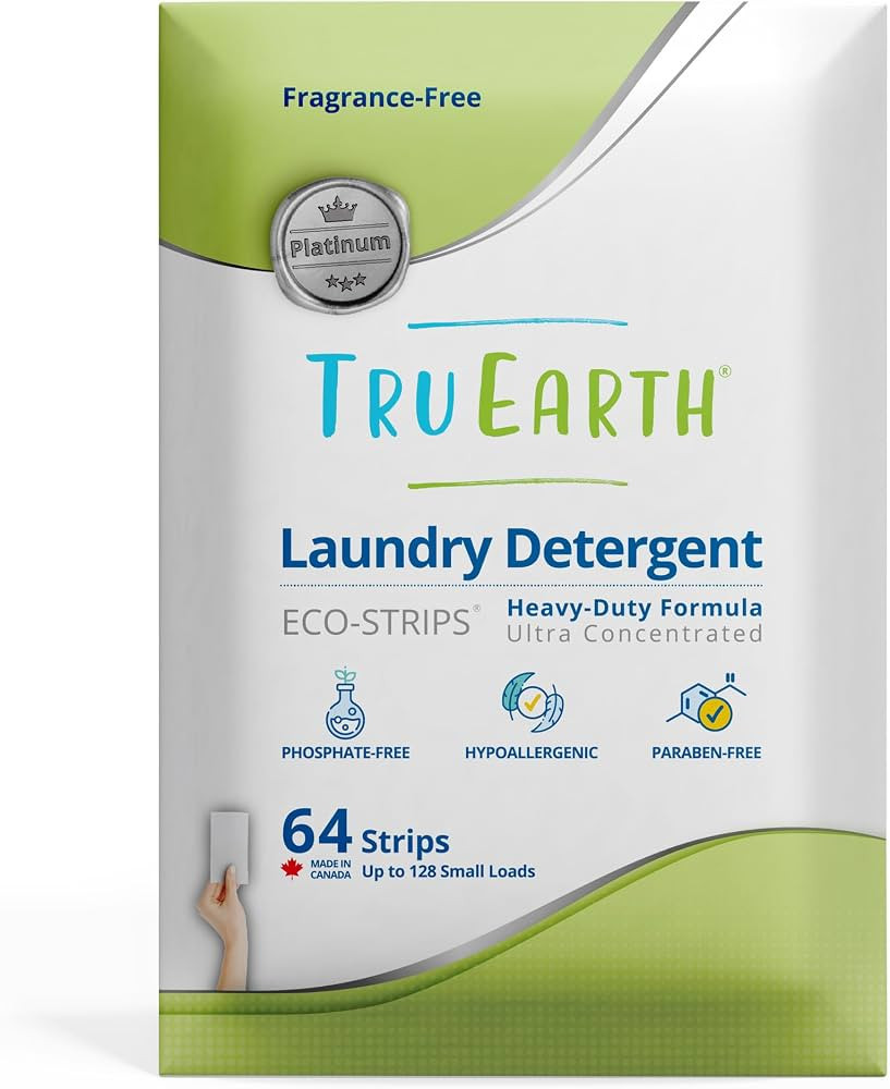 Tru Earth Platinum - Heavy Duty Laundry Detergent Sheets - Up to 128 Loads (64 Sheets), Fragrance... | Amazon (US)