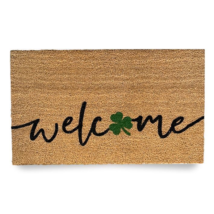 Nickel Designs Hand-Painted Doormat - Welcome Shamrock | West Elm (US)