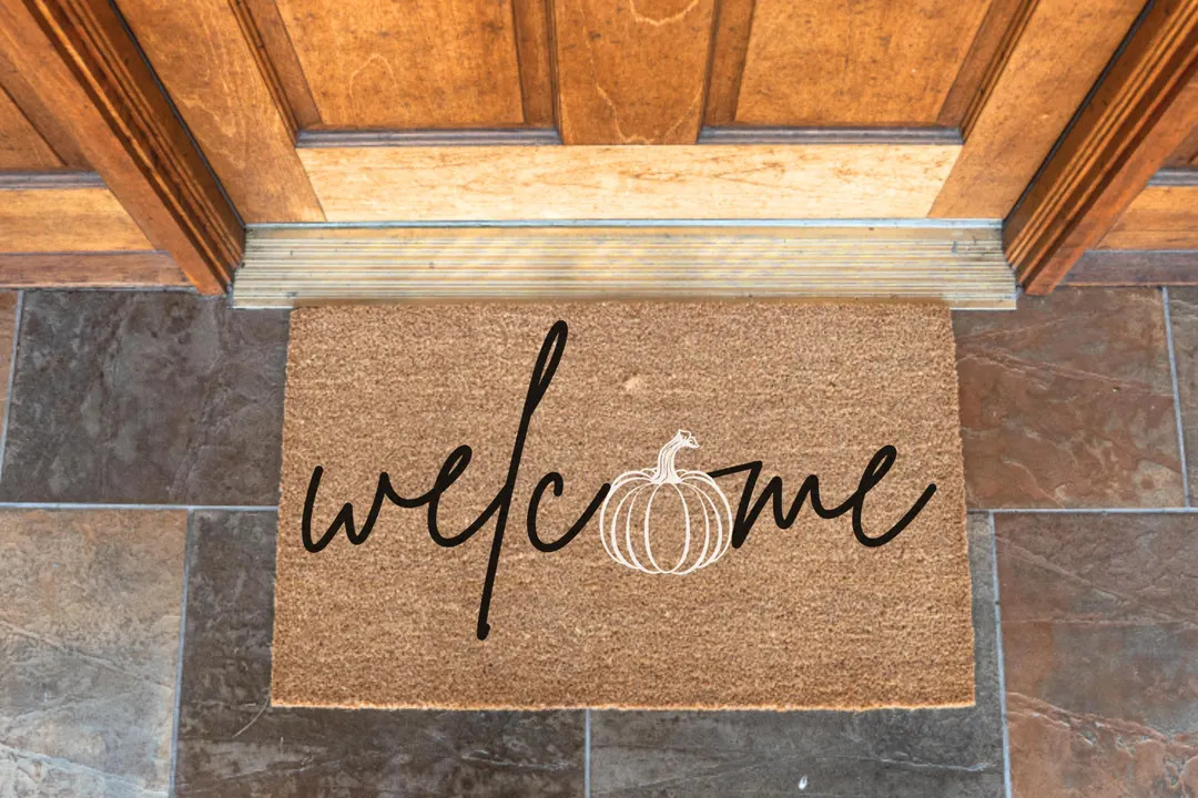 Pumpkin Welcome Mat, Pumpkin Doormat, Fall Doormat, Fall Decor, Doormat for Fall, Fall Door Mat, ... | Etsy (US)