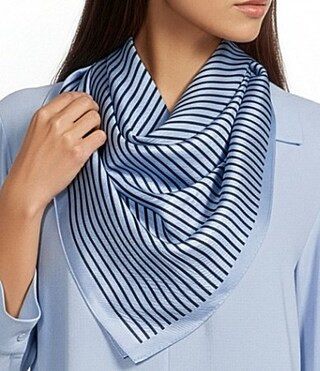 Eileen Fisher Striped Printed Silk Twill Bandana Scarf -  One Size | Dillard's