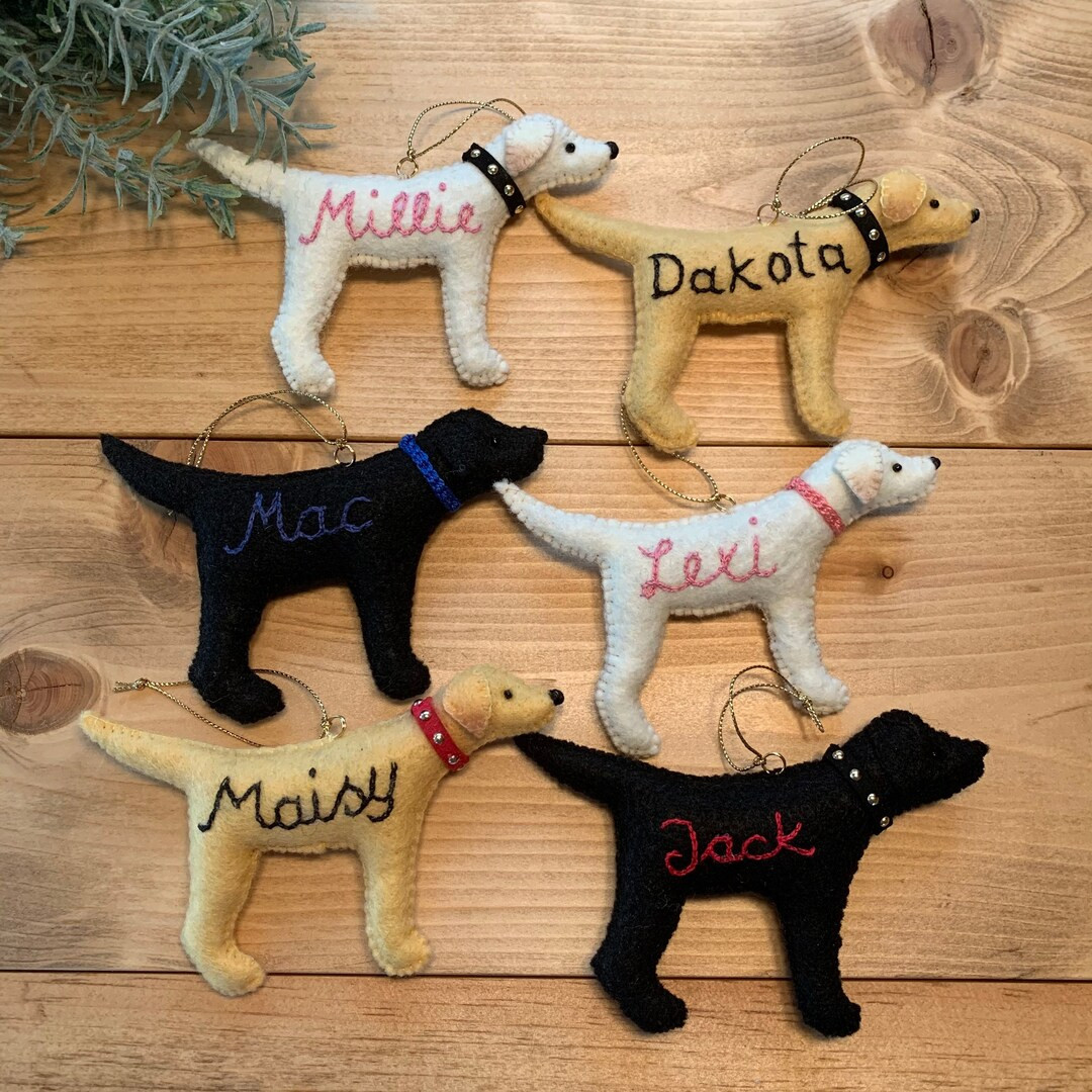 Personalized Lab Ornament With a Crochet Collar - Etsy | Etsy (US)