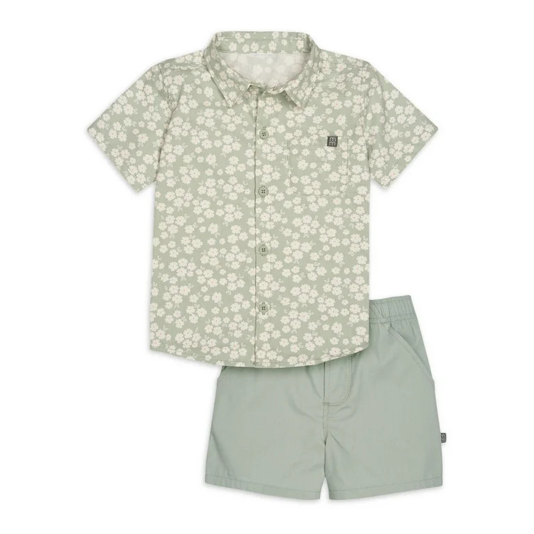 Modern Moments by Gerber Toddler Boy Woven Shirt and Short Set, Sizes 12M-5T | Walmart (US)