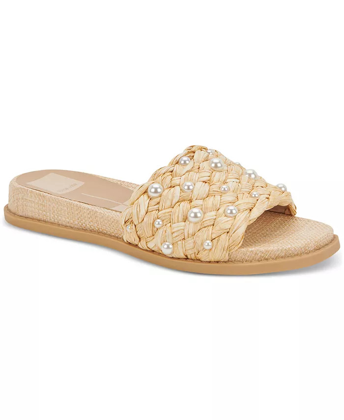 Women's Grazie Imitation Pearl Woven Slide Sandals | Macys (US)