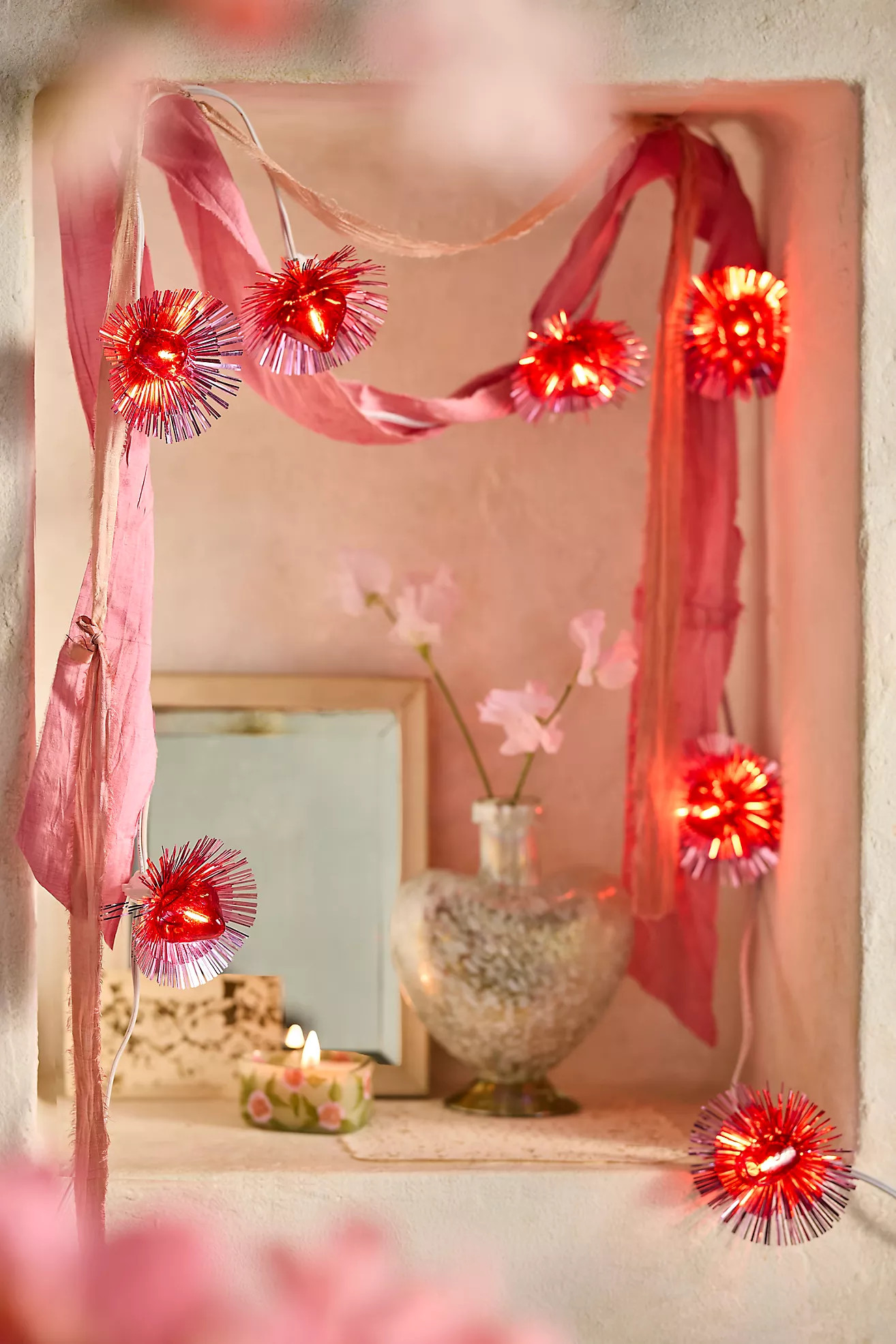 Stargazer Pink Tinsel Light Reflectors, Set of 30 | Terrain