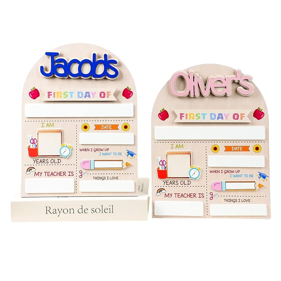 Custom First Day Of School Sign,Personalized Back To School Sign,1st Day of School Board,Kinderga... | Amazon (US)