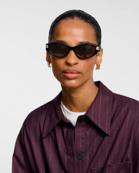 Bordeaux Slim Oval Sunglasses in Black | Katie Loxton Ltd. (UK)