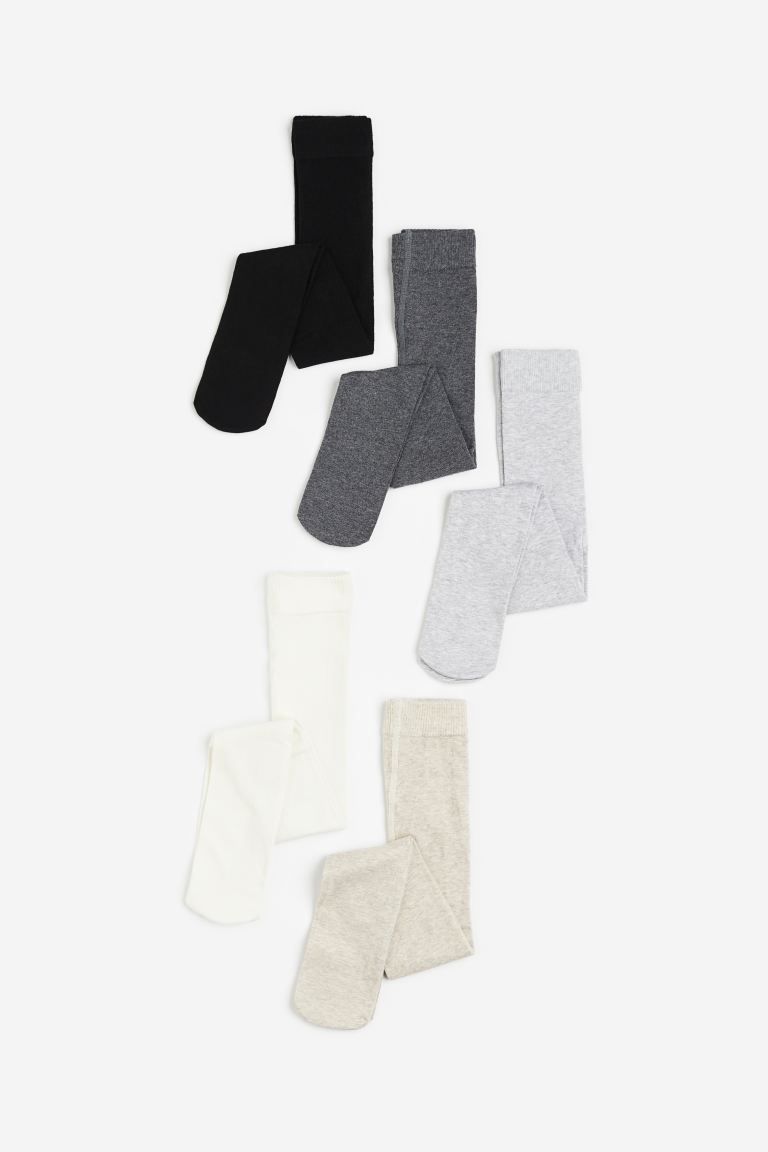 5-pack tights - White/Beige/Grey/Black - Kids | H&M GB | H&M (UK, MY, IN, SG, PH, TW, HK)
